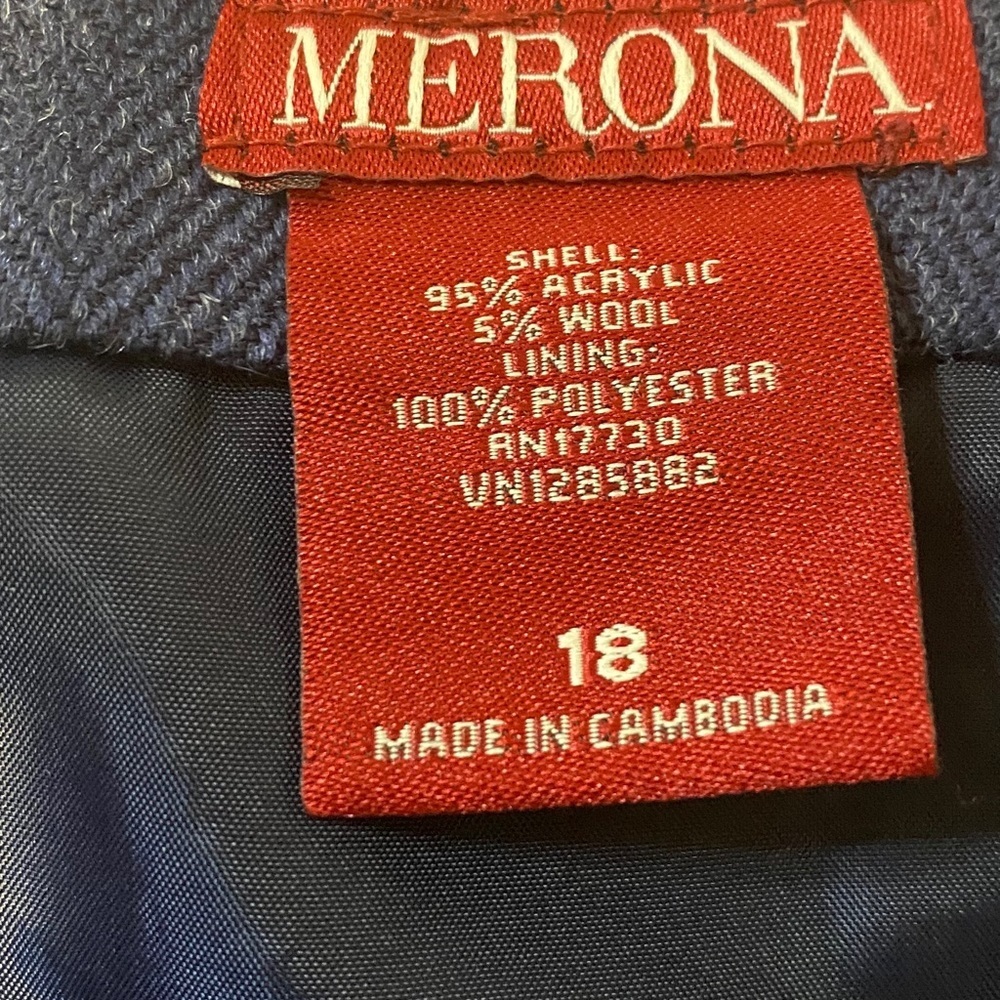 Merona Belted Skirt Blue  Sz 18 - Picture 4 of 6